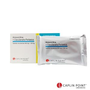Amoxicilina + Clavulanato Potásico 500mg X 125mg Tabletas Recubiertas Caja x 14