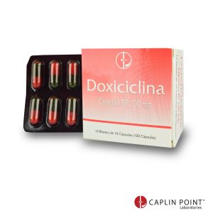 Doxiciclina Capsulas BP 100 Mg Caja x 100