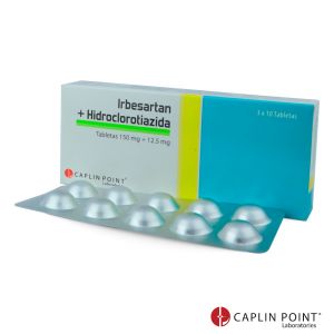 Irbesartan + Hidroclorotiazida Tabletas  (150mg + 12.5mg)  Caja x30